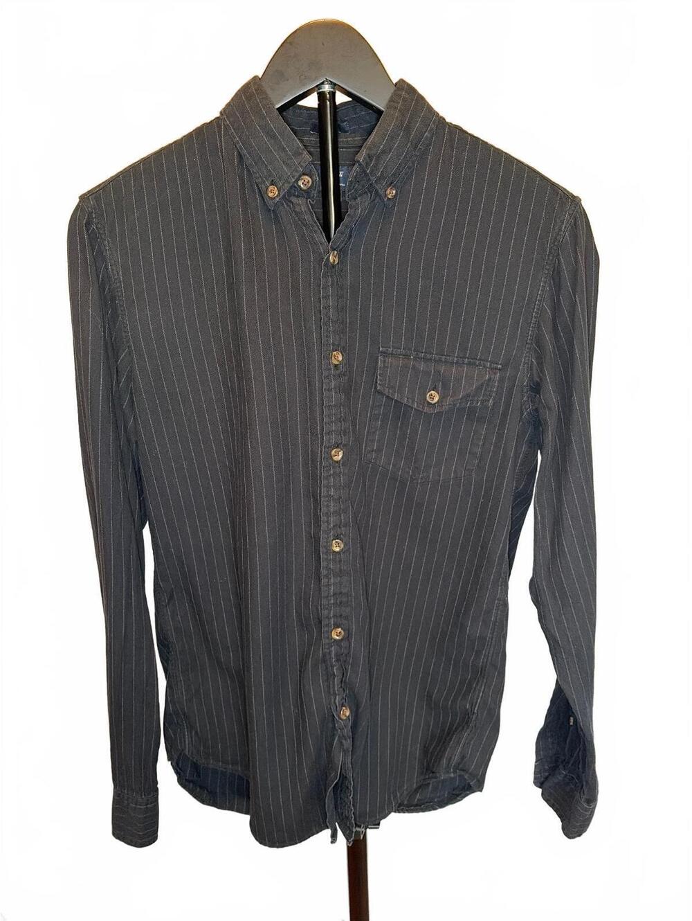 J.Crew Brushed Twill S Dark Charcoal Pinstripe Dark Academia Grunge Workwear